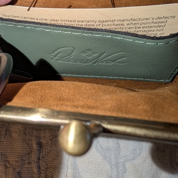 Patricia Nash Borse Coin Purse in Sage Green Burnished Tooled Leather - Picture 2 of 10